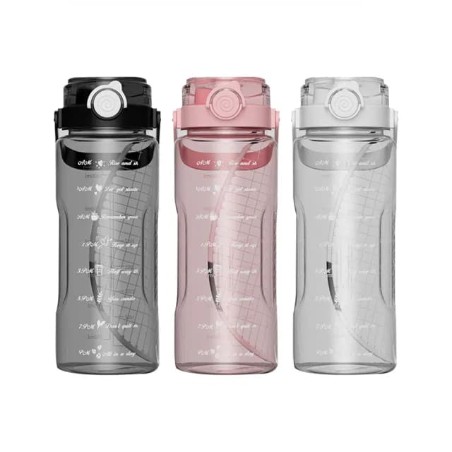 【Kyhome】大容量雙飲運動水壺 吸管/直飲彈蓋水杯 隨身水瓶 交換禮物(2000ml)