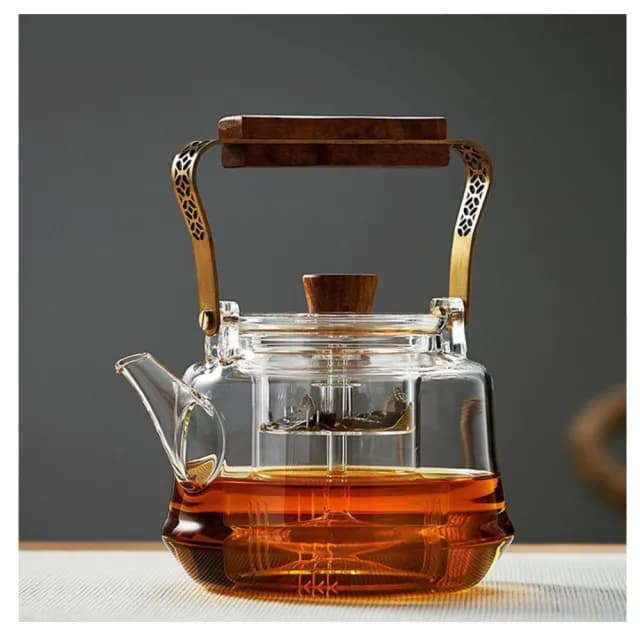 【TEA Dream】日式質感銅冶木把耐熱提樑茶壺(泡茶壺 燒水壺 父親節禮物)