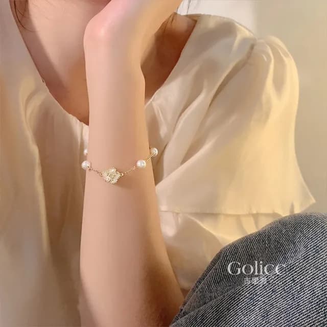 【Golicc】手鍊 氣質款小香風 珍珠(七夕 情人節 生日 手環 手繩 首飾 飾品 禮物)