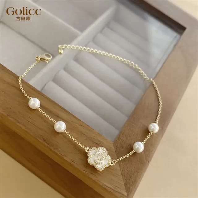 【Golicc】手鍊 氣質款小香風 珍珠(七夕 情人節 生日 手環 手繩 首飾 飾品 禮物)