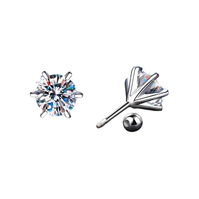 【巴黎精品】現貨+預購 莫桑鑽石耳環925純銀耳環耳針銀飾(1克拉女飾品生日情人節禮物2款a1co17)