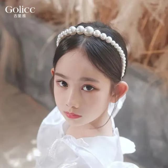 【Golicc】髮箍 可愛小公主 氣質珍珠(七夕 情人節 生日 髮飾 髮帶 飾品 禮物)