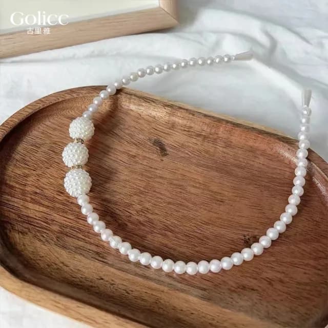 【Golicc】髮箍 可愛小公主 氣質珍珠(七夕 情人節 生日 髮飾 髮帶 飾品 禮物)