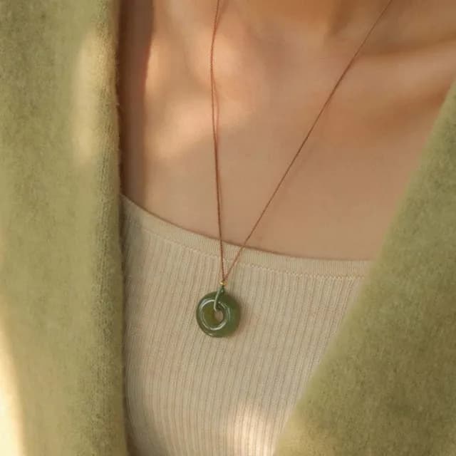 【LEESA】雙11 和田玉項鍊\吊墜項鍊\和田青玉\項鍊掛件\氣質項鍊\轉運項鍊\保平安\送長輩\禮物\