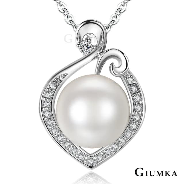 【GIUMKA】珍珠項鍊耳環組．華貴富麗．母親節禮物(銀色套組)