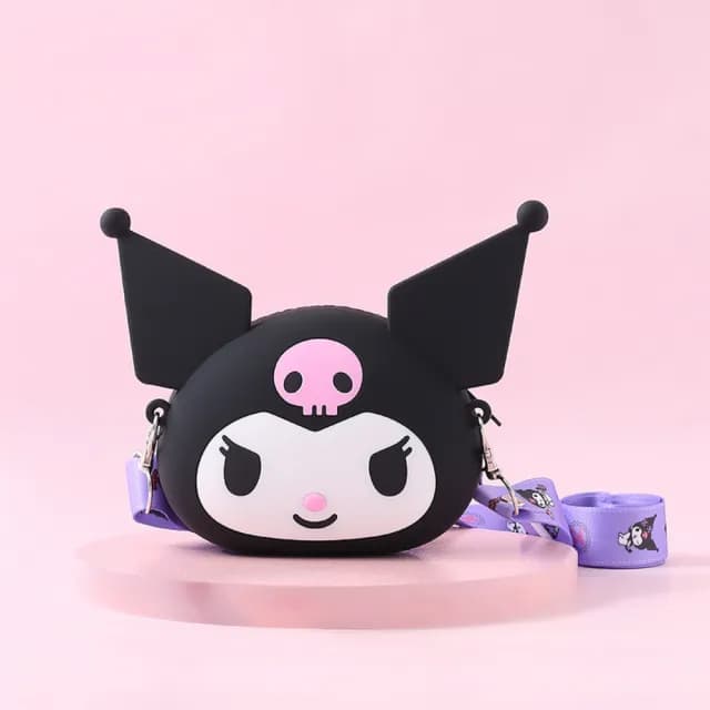 【SANRIO 三麗鷗】官方授權卡通矽膠零錢包 迷你斜挎包 Hello Kitty凱蒂貓小包(三麗
