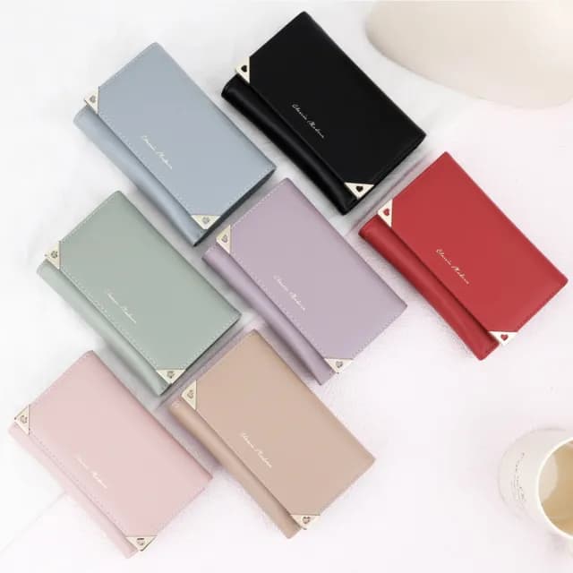 【MoodRiver】氣質款 錢包 女生 中夾 三折 皮夾 女夾 零錢包 卡夾 多色可選