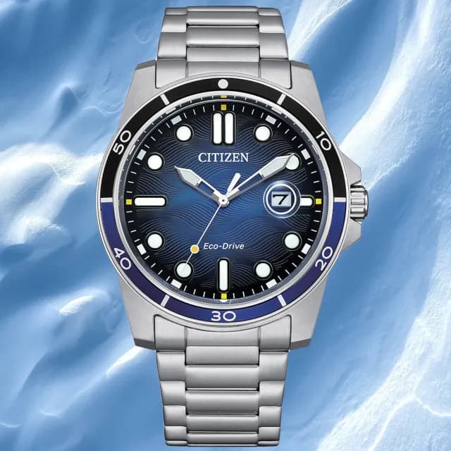 【CITIZEN 星辰】GENTS系列 水波紋 光動能腕錶 父親節 禮物 送禮 推薦(AW1810-85L)