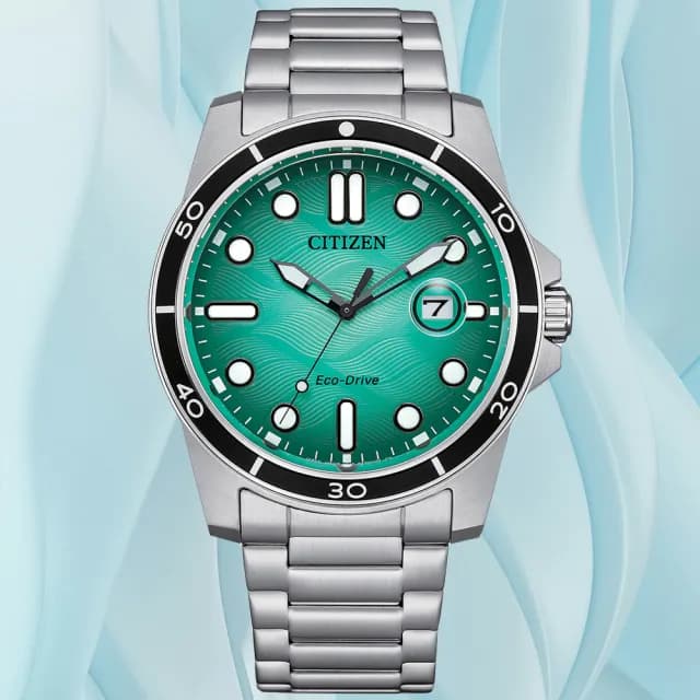 【CITIZEN 星辰】GENTS系列 水波紋 光動能腕錶 父親節 禮物 送禮 推薦(AW1816-89L)
