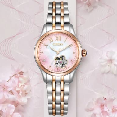【CITIZEN 星辰】LADYS系列 限量櫻花機械錶 畢業禮物 送禮 推薦(PR1044-87Y)