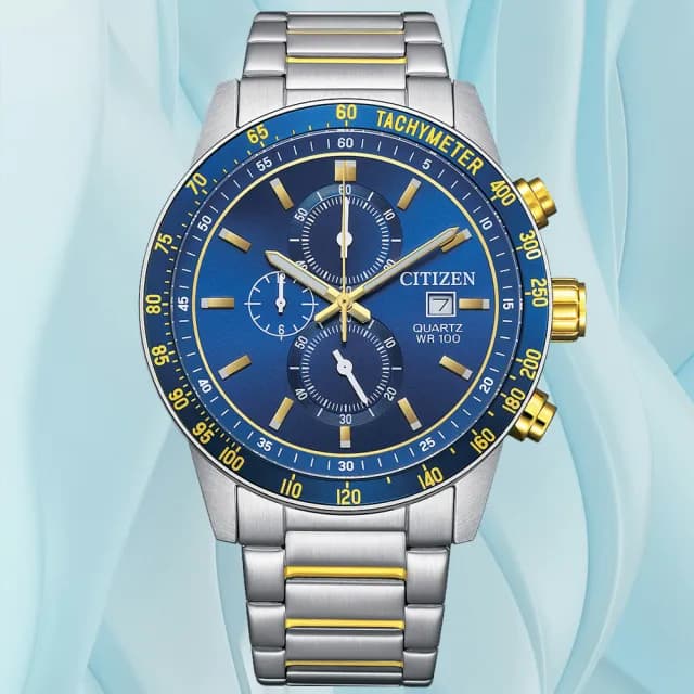 【CITIZEN 星辰】Chronograph系列 型男必備 三眼計時腕錶 七夕 情人節 送禮 推薦(AN3684-59L)