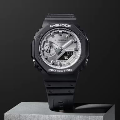 【CASIO 卡西歐】G-SHOCK 2100八角金屬光手錶 送禮 禮物 推薦(GA-2100SB-1A)