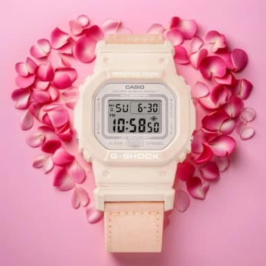 【CASIO 卡西歐】G-SHOCK 自然系列 櫻花粉 布質錶帶方型女錶 送禮 禮物 推薦(GMD-S5600CT-4)