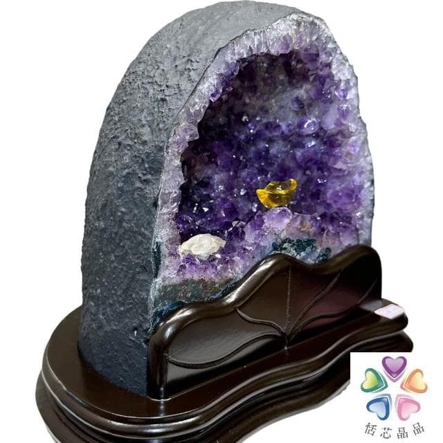 【恬芯晶品】5.85kg精選巴西紫水晶洞新居財位擺設XA101(紫鈦晶晶洞開運招財招貴人開業財位新春禮物)