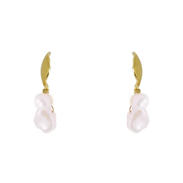 【Olivia Yao Jewellery】氣質甜美 Keshi海水珍珠 小巧波紋耳環(Drift Collectiom/聖誕/送禮)