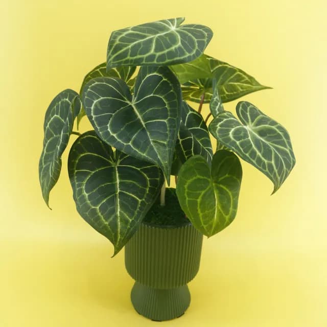 【HUGO DECO 榆果傢飾】高擬真水晶火燭葉盆栽(仿真植物/觀葉盆栽/人造植物/綠化/佈置)