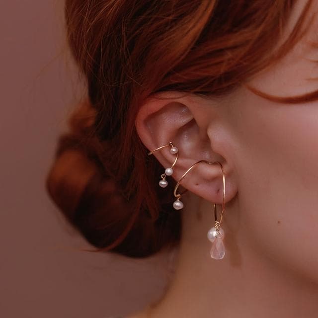 【Olivia Yao Jewellery】無耳洞設計迷你愛奧尼珍珠耳夾(Mus☆e Edition)