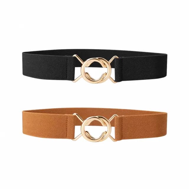 【Airy 輕質系】金屬雙環扣彈性腰封(母親節 /禮物 /禮服配件)