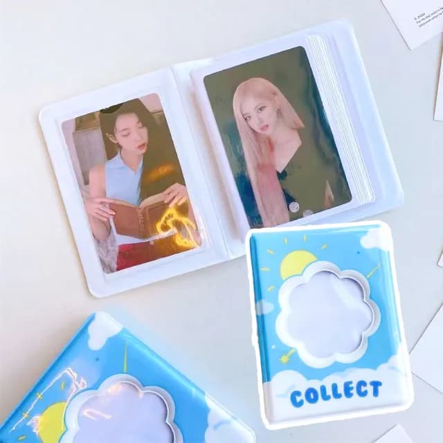【珍藏回憶】ins藍天白雲拍立得3吋相冊(可換封面 追星 小卡冊 名片夾 集卡冊 收納冊 偶像專輯 學生 禮物)