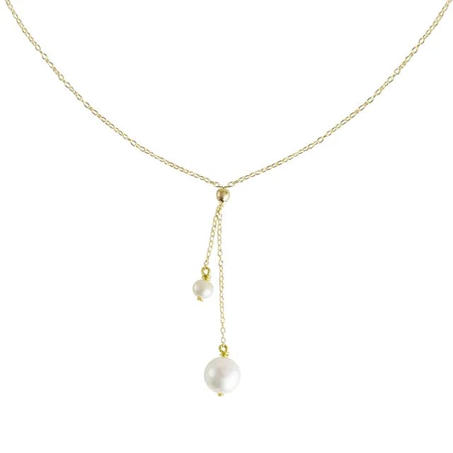 【Olivia Yao Jewellery】14K合金 天然珍珠 Y字項鍊(Pearl Bell Collection/送禮首選)