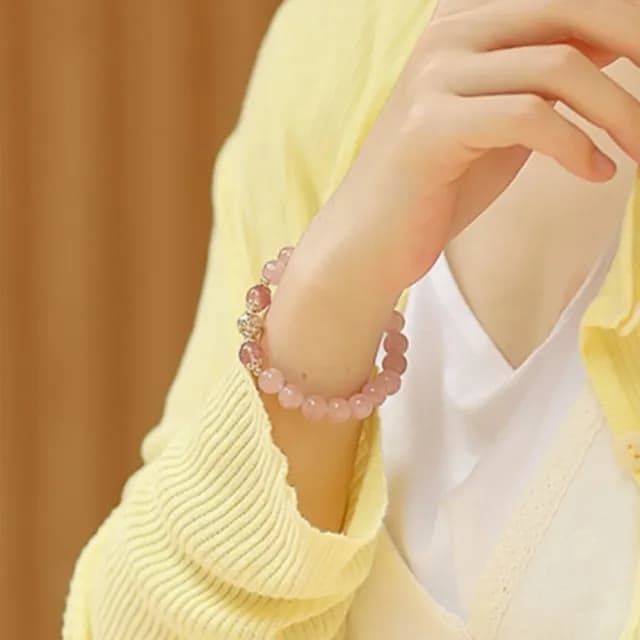 【KT DADA】雙11 包包 手鍊串珠 串珠水晶 招桃花 生命靈數 小禮物 天然粉水晶 水晶手鍊 粉晶手