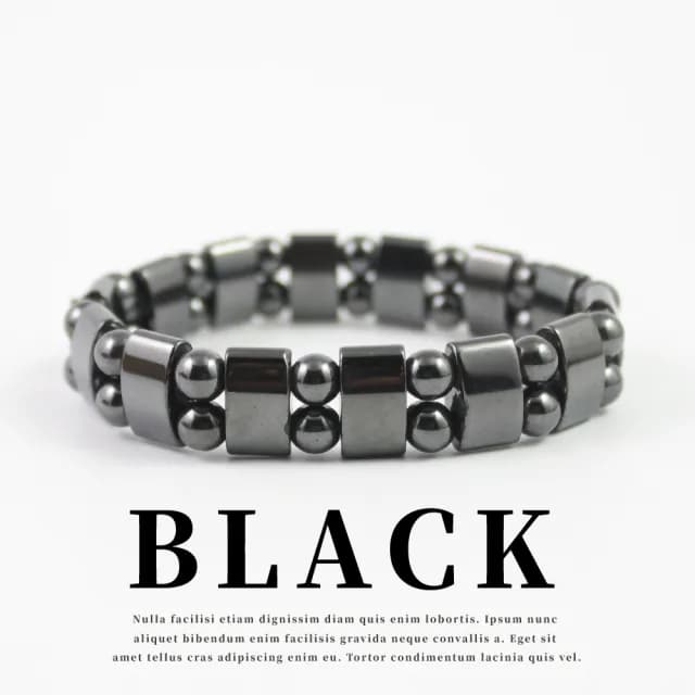 【幸運能量】天然黑膽石雙排手鍊(磁力手環 磁場 防水 能量手環 磁石 保健 配飾 飾品 父親節 健康)