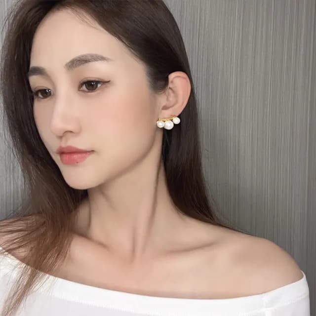 【MoonDy】情人節禮物 七夕 珍珠耳環 韓國耳環 日系耳環 小眾耳環 簡約耳環耳環 耳釘 耳飾 氣質耳環 金色耳