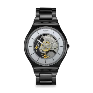 【SWATCH】TRAIN THE HANDS 超薄金屬手錶/男錶/女錶/瑞士製造 SS07B113G(42mm)