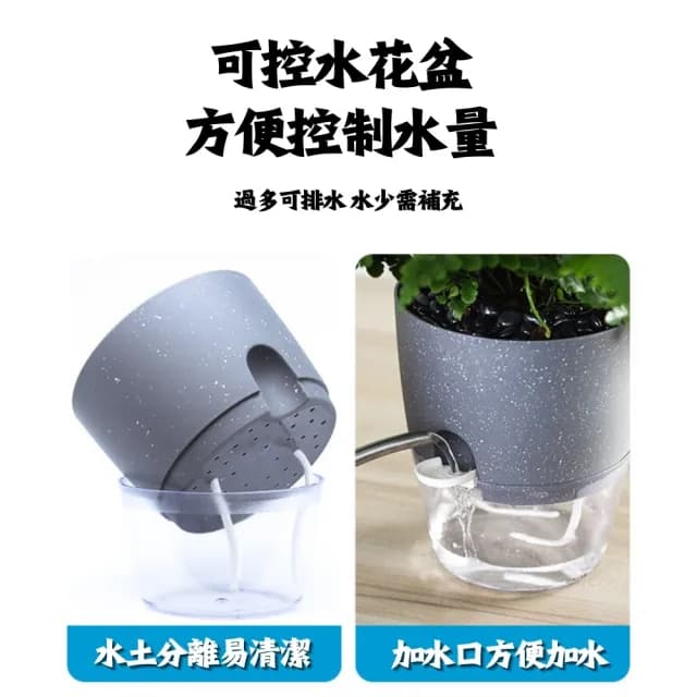 【京太陽】透明自吸水花盆(懶人花盆 自動澆水 吸水花盆 透明花盆 盆栽 植物花盆)