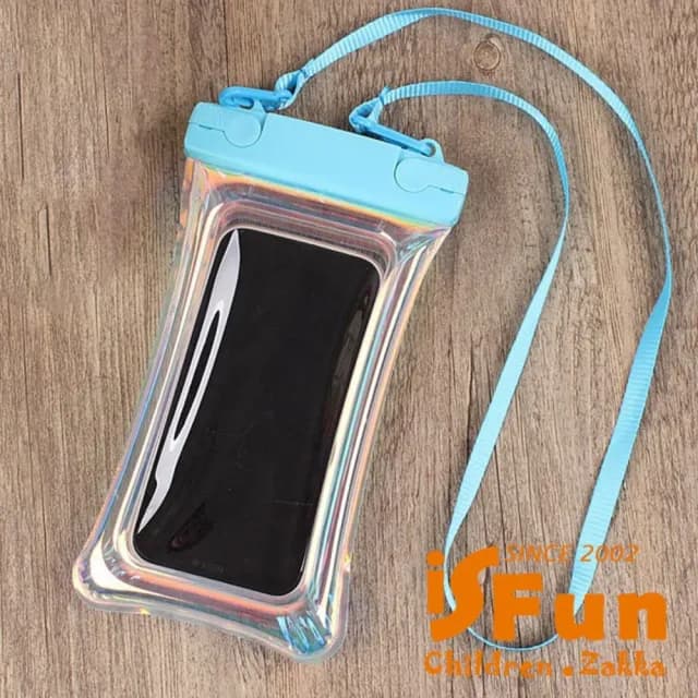 【iSFun】情人節禮物 夏日戲水＊果凍鐳射漂浮氣囊透明手機防水保護套(自選色+隨機色)