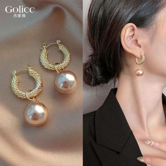 【Golicc】耳環 輕奢優雅氣質 珍珠耳環(母親節 生日 情人節 飾品 耳釘 耳飾 耳墜 禮物)