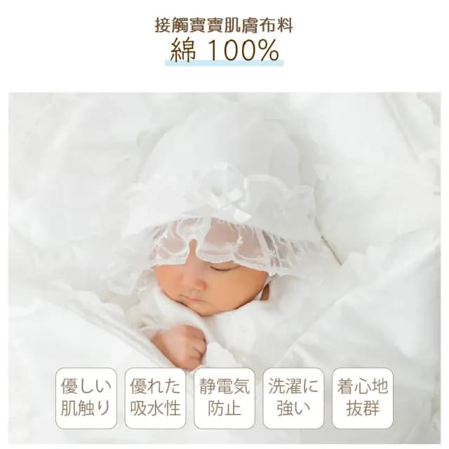 【日本OP mini】二件式新生兒派對禮服組/彌月禮(新生兒 日本製  連身衣 嬰兒帽 蕾絲)