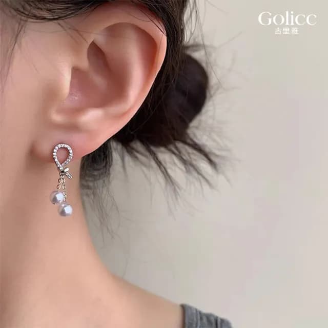 【Golicc】耳環 氣質清新 簡約 珍珠耳環(雙11 聖誕節 生日 飾品 耳釘 耳飾 耳墜 禮物)