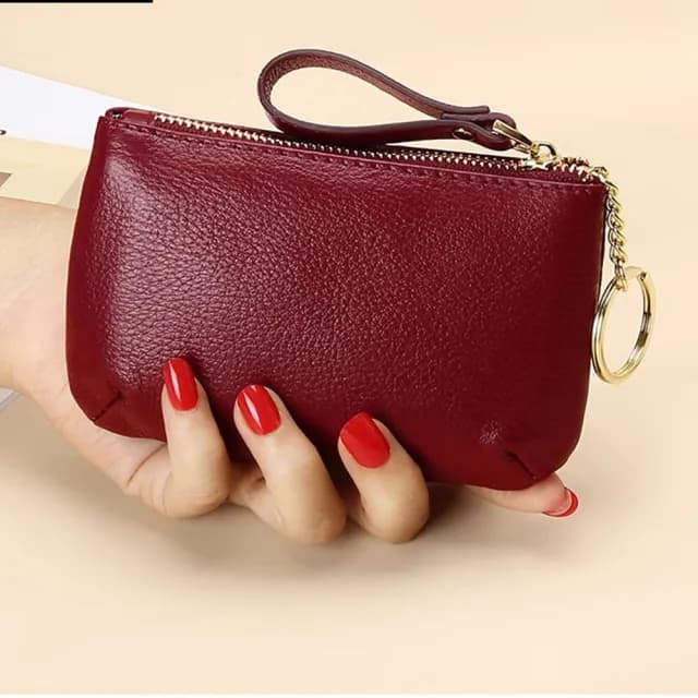 【LEESA】雙11 頂級軟牛皮\錢包\牛皮錢包\拉鍊小錢包\鑰匙扣\零錢包\錢包\拉鍊錢包\牛