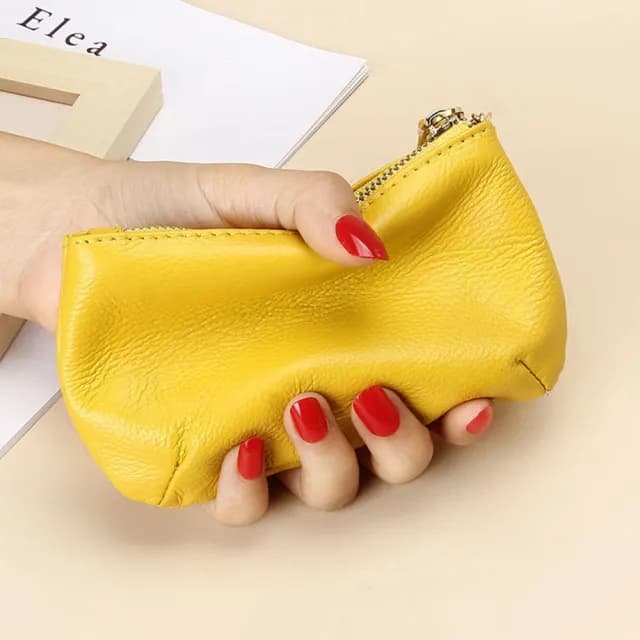 【LEESA】情人節禮物 頂級軟牛皮\真皮包包 錢包\牛皮錢包\拉鍊小錢包\鑰匙扣\零錢包\錢包\拉鍊錢包\牛皮皮