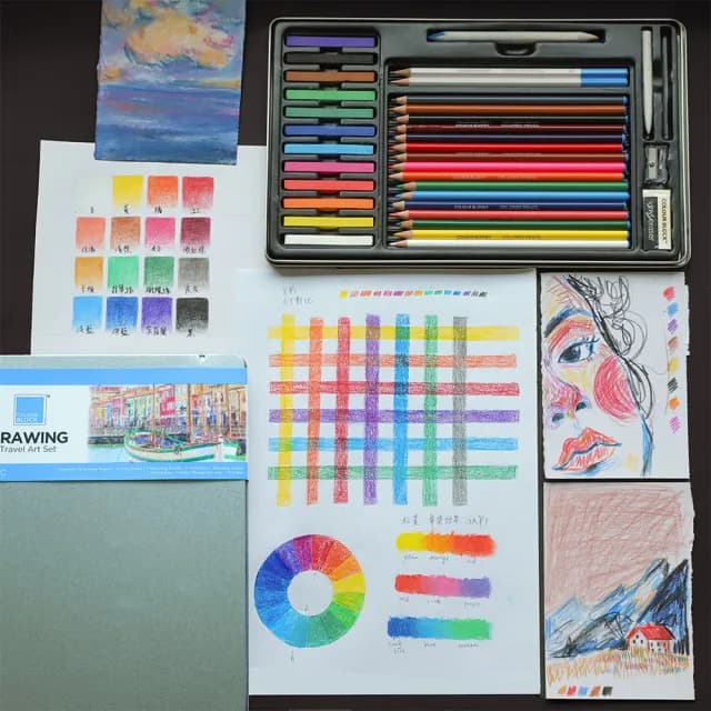 【COLOUR BLOCK】36PCS色鉛筆旅行繪畫組馬口鐵盒(畢業季質感禮物 交換禮物)