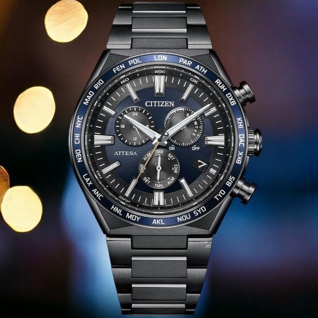 【CITIZEN 星辰】ATTESA 超級鈦 光動能 電波 計時手錶  男錶 禮物 推薦 禮物 推薦(CB5967-66L)