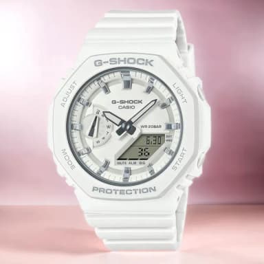 【CASIO 卡西歐】G-SHOCK 八角雙顯手錶 女錶 送禮 禮物 推薦(GMA-S2100-7A)