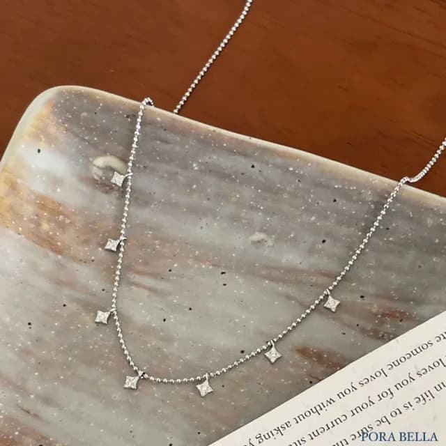 【Porabella】S925純銀四芒星項鍊 鋯石鎖骨鏈 小眾設計款ins風 情人節禮物 生日禮物 Necklace
