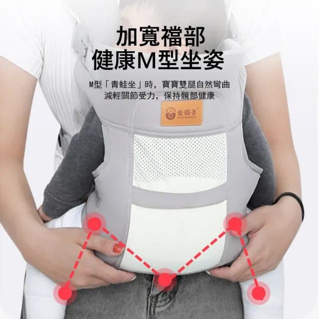 【Jonyer】多功能透氣嬰兒雙肩背帶 嬰兒外出前抱式揹巾 新生兒背巾 交換禮物(四季通用)