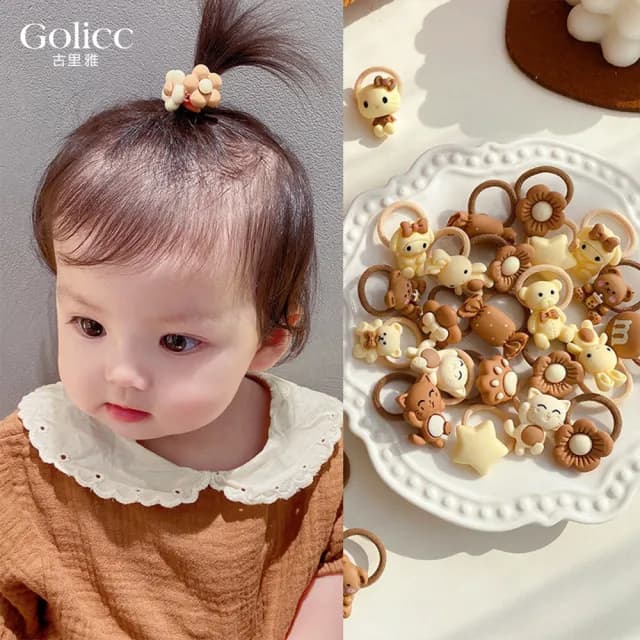 【Golicc】髮圈 小女孩 俏皮啾啾拇指髮圈(七夕 情人節 生日 髮飾 頭飾 大腸圈 髮夾 禮物)
