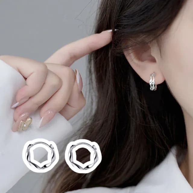 【穿搭單品】極簡個性S999純銀雙層耳骨環(耳釘 耳飾 耳骨環 耳朵配件 飾品 銀耳 養耳洞 穿搭)