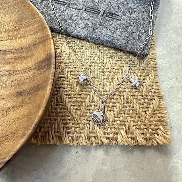 【RUBIE ACCESSORIES】貝殼海星單顆鋯石S925純銀項鍊(YX0005XGN)