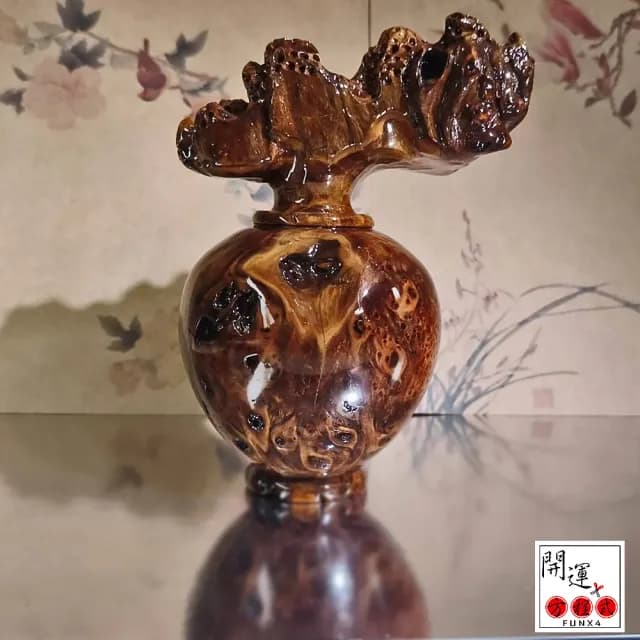 【開運方程式】梢楠發財樹珍藏款滿瘤花(手工精雕 木雕 招財開運擺件 陽宅風水/入厝禮)