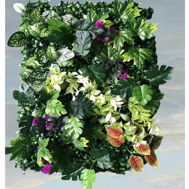 【POKO】仿真植物牆 60*40cm 園藝造景(綠植牆 植栽墻 景觀裝飾 仿真花 園藝花牆 植物牆)