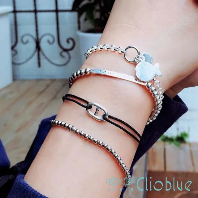 【Clio Blue】放閃魚純銀手鍊 925純銀手鍊 愛心手鍊 小魚手鍊 雙魚(法國巴黎品牌/925純銀)