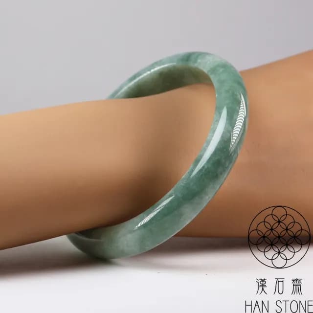【漢石齋】情人節禮物 天然翡翠A貨 大手圍手鐲玉鐲 飄花種(版寬12mm以上)
