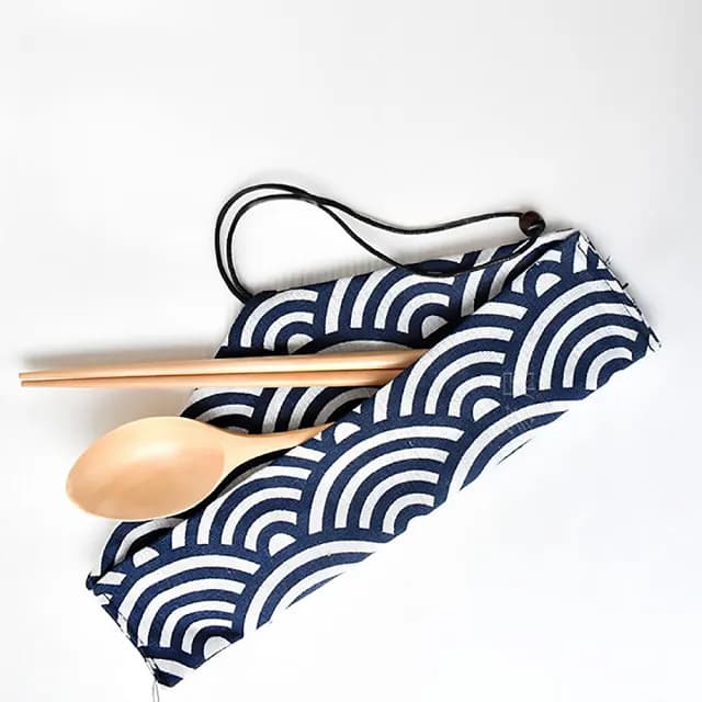 【和風飲食】日式棉麻餐具布袋(餐具袋 餐袋 筷子 勺子 袋子 收納袋 綁線袋 筷套 三角布袋 環保袋 旅行)