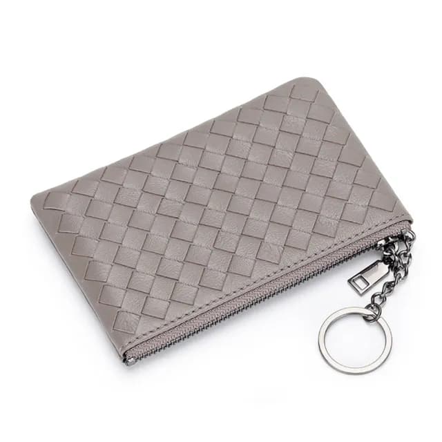 【LEESA】雙11 零錢包\編織錢包\小錢包\皮包\真皮包包 包\短夾\羊皮零錢包\羊皮包\編織零錢包\