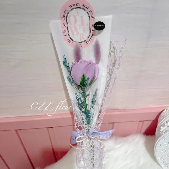 【喜滋滋花藝】NEW -質感香氛心意單隻小花束(老師花束/情人節花束/心意花束/畢業花束/畢業禮物)